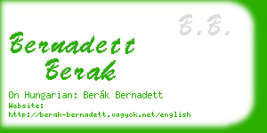bernadett berak business card